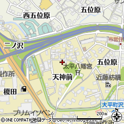 愛知県岡崎市大平町天神前27周辺の地図