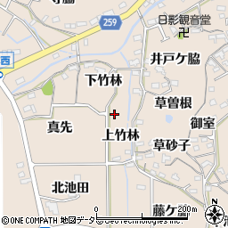 愛知県知多郡阿久比町草木上竹林33周辺の地図