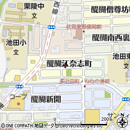 京都府京都市伏見区醍醐江奈志町10-38周辺の地図