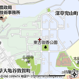 京都府京都市伏見区深草大亀谷古御香町123周辺の地図