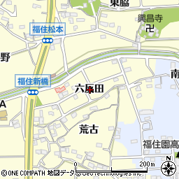 愛知県知多郡阿久比町福住六反田周辺の地図