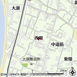 愛知県知多市大草西畑周辺の地図