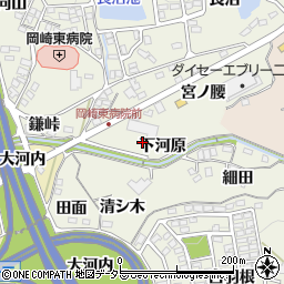愛知県岡崎市洞町下河原周辺の地図