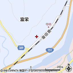 愛知県新城市富栄大道下周辺の地図