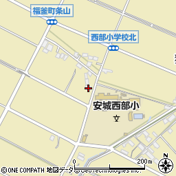 愛知県安城市福釜町笠松32周辺の地図