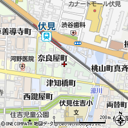 京都府京都市伏見区津知橋町376周辺の地図