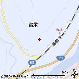 愛知県新城市富栄大道上周辺の地図