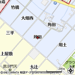 愛知県岡崎市昭和町坪田周辺の地図