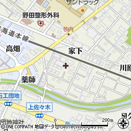 愛知県岡崎市大和町家下53周辺の地図