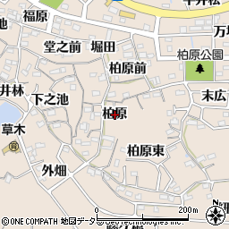 愛知県知多郡阿久比町草木柏原周辺の地図