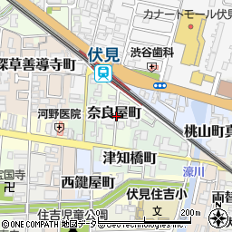 京都府京都市伏見区奈良屋町周辺の地図