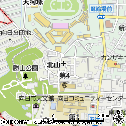 京都府向日市向日町北山周辺の地図