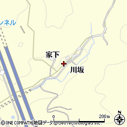 愛知県岡崎市茅原沢町家下周辺の地図