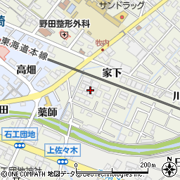 愛知県岡崎市大和町家下51周辺の地図