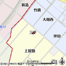 愛知県岡崎市島坂町三平周辺の地図