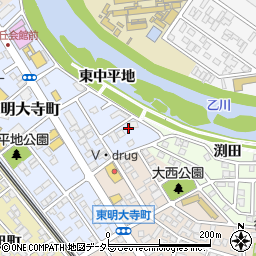 愛知県岡崎市東明大寺町周辺の地図