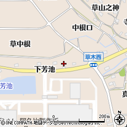 愛知県知多郡阿久比町草木伯父ケ脇周辺の地図