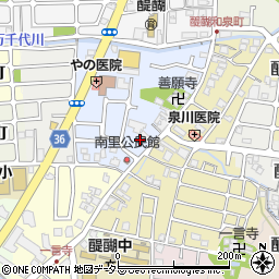 京都府京都市伏見区醍醐南里町42周辺の地図