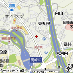 愛知県岡崎市洞町上荒田21周辺の地図