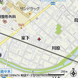 愛知県岡崎市大和町家下25周辺の地図