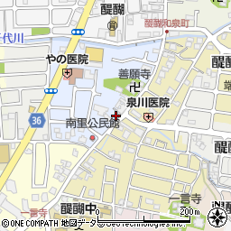 京都府京都市伏見区醍醐南里町39周辺の地図