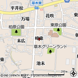 愛知県知多郡阿久比町草木峰東周辺の地図