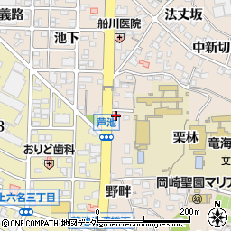 愛知県岡崎市明大寺町野畔19周辺の地図