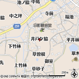 愛知県知多郡阿久比町草木井戸ケ脇周辺の地図