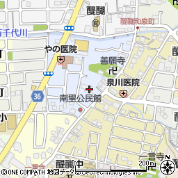 京都府京都市伏見区醍醐南里町41周辺の地図