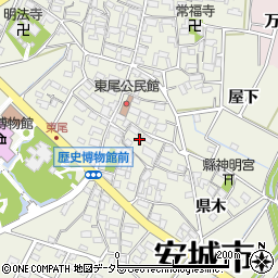 愛知県安城市安城町横町周辺の地図