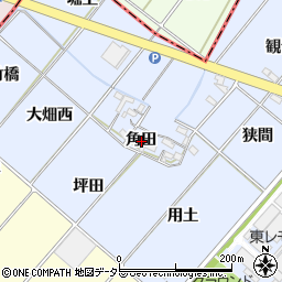 愛知県岡崎市昭和町角田周辺の地図