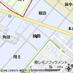 愛知県岡崎市昭和町狭間周辺の地図