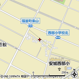 愛知県安城市福釜町笠松23周辺の地図