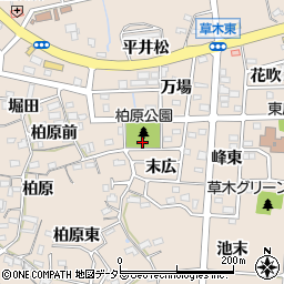 柏原公園トイレ周辺の地図