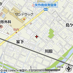 愛知県岡崎市大和町家下23周辺の地図