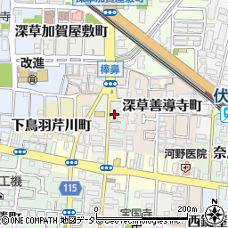 京都府京都市伏見区雁金町周辺の地図