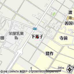愛知県岡崎市筒針町（下荒子）周辺の地図