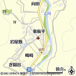 愛知県岡崎市秦梨町東板平25周辺の地図