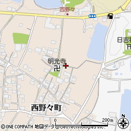 兵庫県加西市西野々町周辺の地図