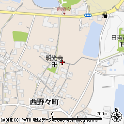 兵庫県加西市西野々町周辺の地図
