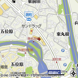 愛知トヨタ自動車岡崎洞店周辺の地図