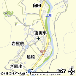 愛知県岡崎市秦梨町東板平周辺の地図