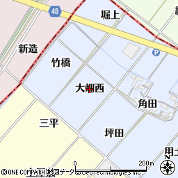 愛知県岡崎市昭和町（大畑西）周辺の地図