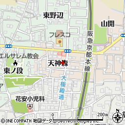 京都府向日市森本町（天神森）周辺の地図