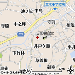 愛知県知多郡阿久比町草木池田口周辺の地図