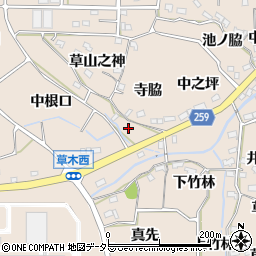 愛知県知多郡阿久比町草木寺脇5周辺の地図