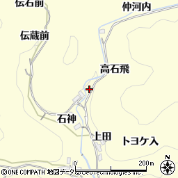 愛知県岡崎市蓬生町高石飛周辺の地図