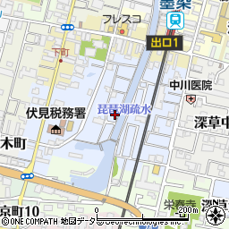 京都府京都市伏見区深草墨染町周辺の地図