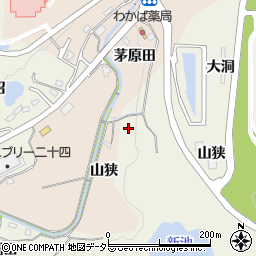 愛知県岡崎市洞町山狭周辺の地図