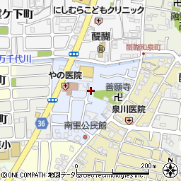京都府京都市伏見区醍醐南里町周辺の地図